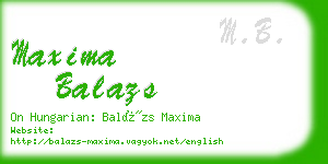 maxima balazs business card